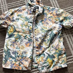 Nordstrom Toddler Boys 3T Short Sleeve Button-Up Floral Shirt
